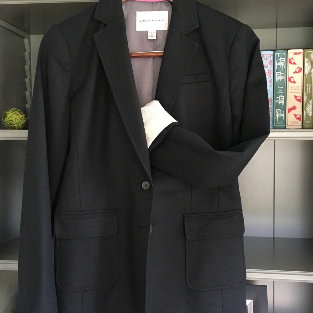 Beautiful Banana Republic Blazer Sz 6 Tall Stretch